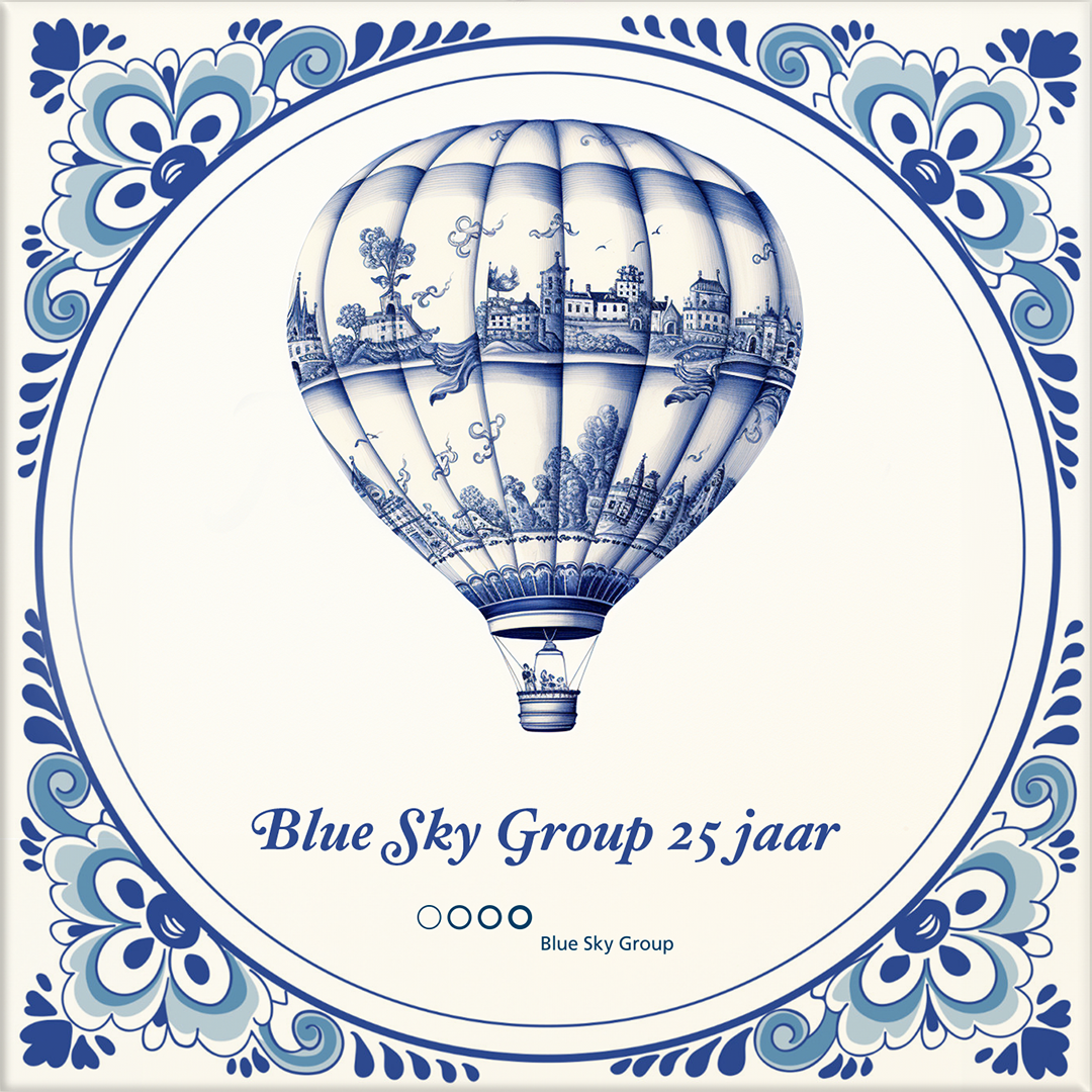 Tegeltje 25 jarig bestaan Blue Sky Group